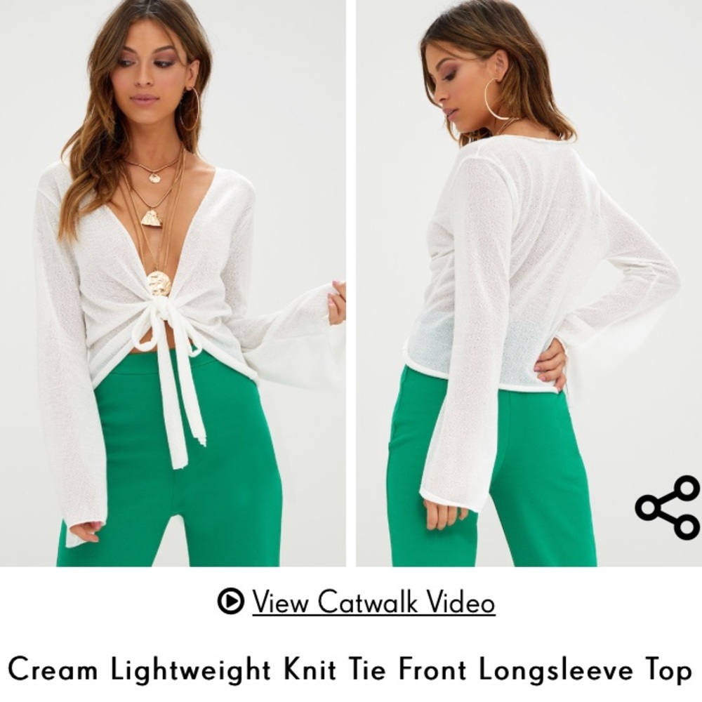 White Knot Tie Top